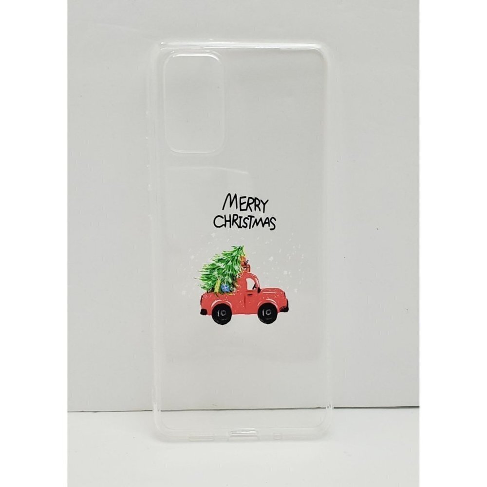 Galaxy S20 Plus Christmas Tree Red Truck Merry Christmas Phone Case Clear Backg
